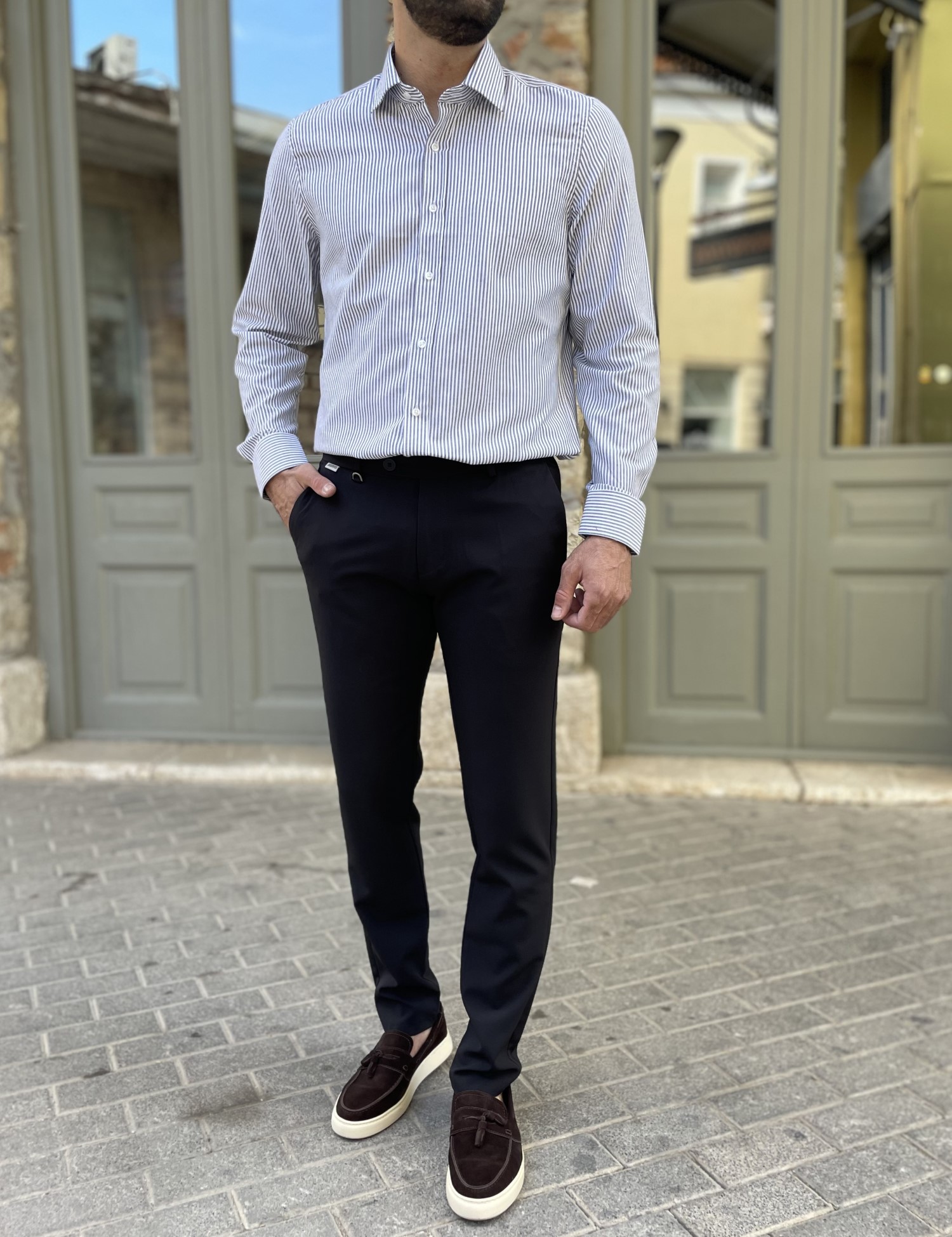 Joggermen ανδρικό μαύρο υφασμάτινο παντελόνι 2014 φωτογραφία